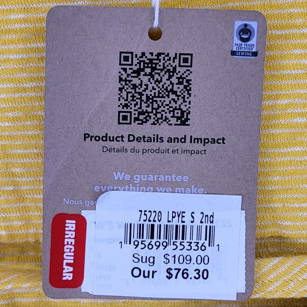 NWT Patagonia Women's Wear-With-All Dress size Small in Longplains Shine Yellow - Picture 6 of 10